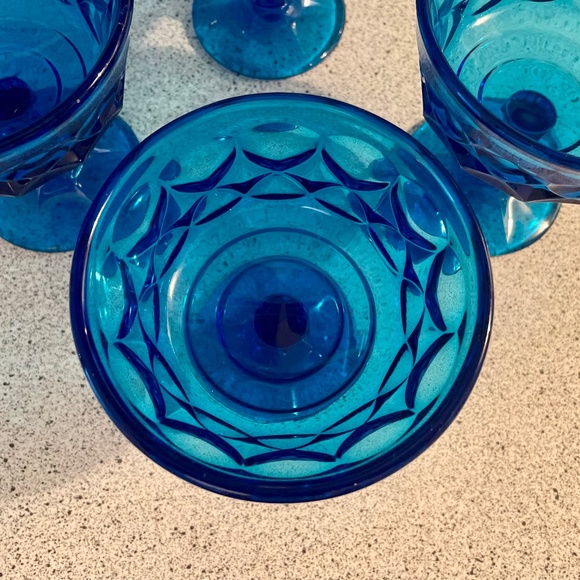 Set of 6 Vintage Cobalt Blue Dessert Glasses - Picture 4 of 4